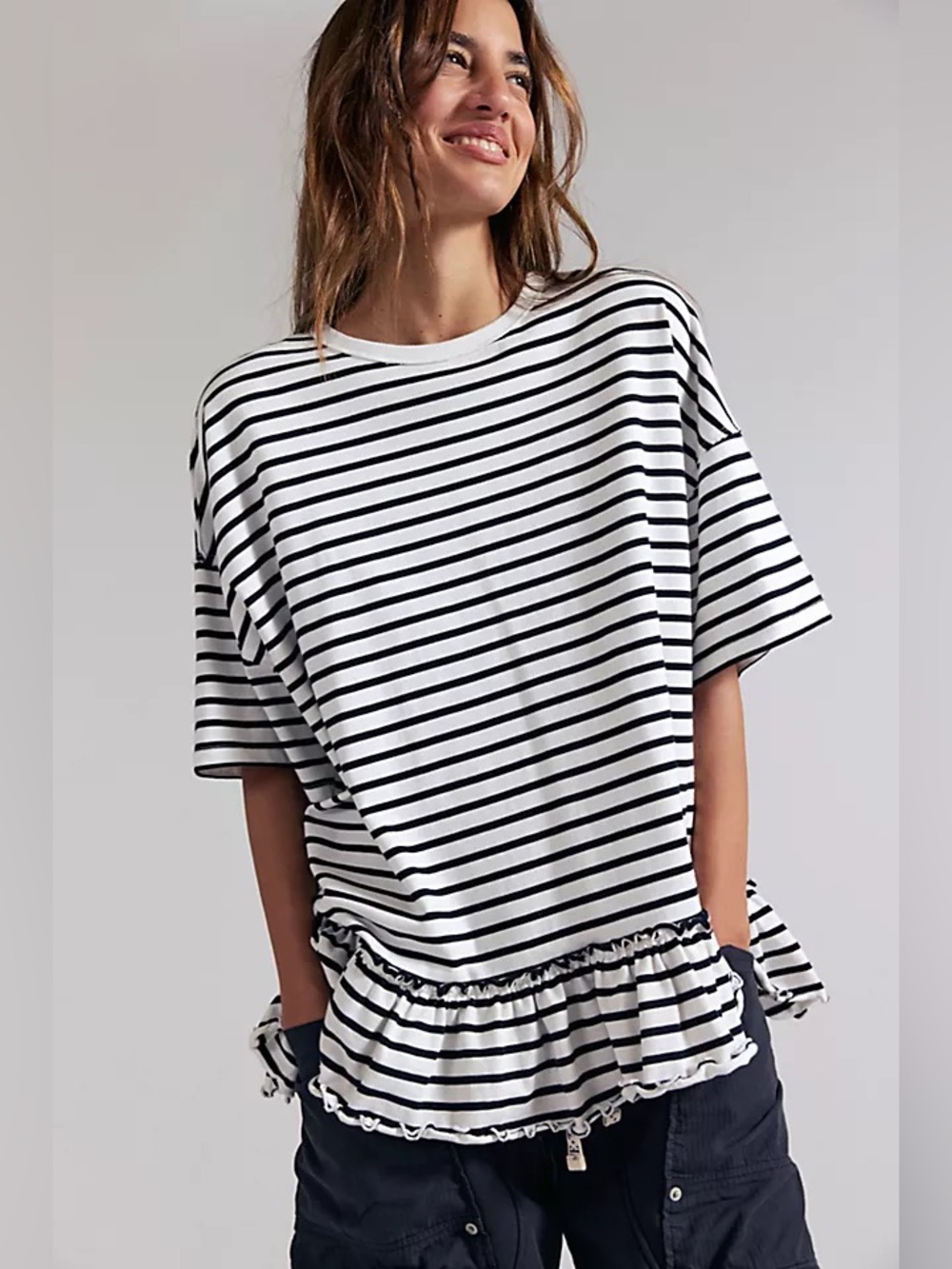 NWT Free People The Most Striped Tee, XS